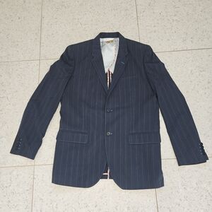 Classic Navy Pinstripe Men's Blazer